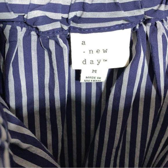 A New Day Blue Stripe A Line Skirt - Picture 4 of 5